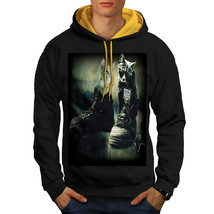 Wellcoda Cat In Shoes Cute Cat Mens Contrast Hoodie, Lovely Casual Jumper - £31.45 GBP