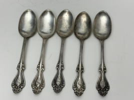 Vintage Silverplate Demitasse Spoons set of 5  Rogers A1 R Scroll, Monogram - $25.00