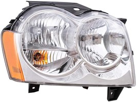 Headlight For 2005-2007 Jeep Grand Cherokee Right Side Chrome Housing Clear L... - £90.94 GBP