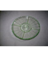 Vtg Green Vaseline Uranium Depression Glass 5 Divided Veggie Relish Dish... - £19.64 GBP