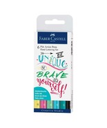 Pack of 6 Faber Castell Hand Lettering Pitt Artist Pens Set Assorted col... - £35.89 GBP