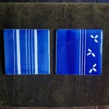 Tea Clipper by Whittard of Chelsea two 4&quot; blue and white tiles trivets c... - $15.00