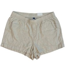NEW Women&#39;s 2X Old Navy Linen Blend High Rise Pull On Shorts Plus Beige NWT - £13.22 GBP