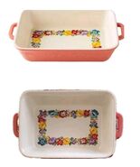 Pioneer Woman Sweet Romance Blossoms Pattern 7&quot; x 10&quot; Rectangular Cerami... - $731.12 MXN