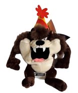 Taz Looney Tunes Tasmanian Devil Birthday Hat 11&quot; Beanbag Plush Vintage ... - £11.75 GBP
