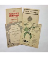 Set of 4 Music Song Sheets Mighty Lak&#39;A Rose, Gloaming, Wind Song, Will ... - $14.08