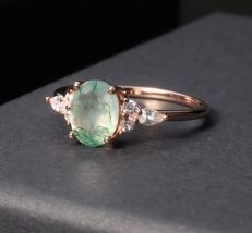 Natural Moss Agate Ring Women Beautiful Ring 925 Sterling Silver Handmade Ring - £49.85 GBP