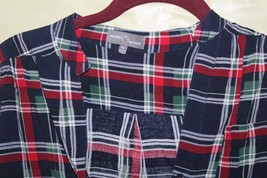 Market &amp; Spruce Blue Red Plaid 3/4 Top Size Women&#39;s XS - $19.79