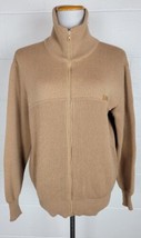 Vtg Ellevi Brown Wool Blend Zip Front Sweater Elbow Patches Italy Legge ... - £31.65 GBP