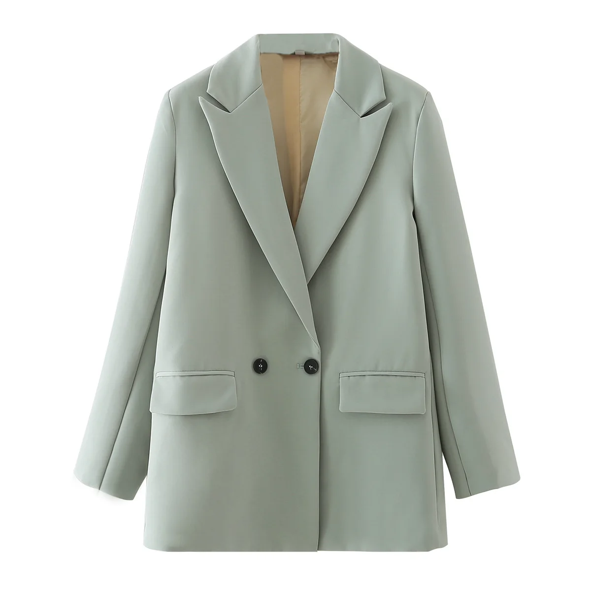  Women Double Breasted Blazer Office Lady Slim Chic Coat Notched Collar Long Sle - £180.38 GBP