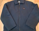 Vintage Dickies sz M Medium Jacket Zip Navy Blue Quilted Lined Shop Canv... - $69.00