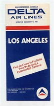 Delta Airlines Time Table 1982 Quick Reference Schedule for Los Angeles - $10.89