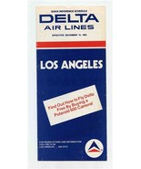 Delta Airlines Time Table 1982 Quick Reference Schedule for Los Angeles - £8.56 GBP