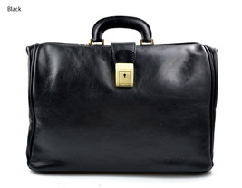 Doctor bag black leather handheld handbag ladies men leather bag women vintage - £175.85 GBP