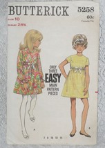 Butterick Pattern 5258 Girl&#39;s A-Line Party Dress Short or Long Sleeves S... - £5.74 GBP