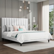 Sha Cerlin Queen Bed Frame: Velvet Upholstered Platform Bed Frame With - £132.39 GBP