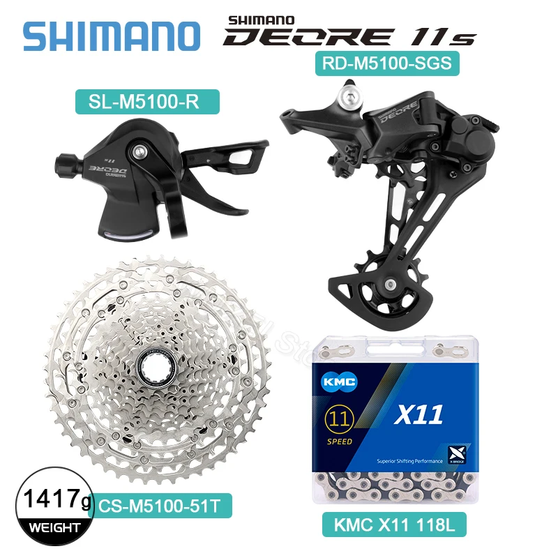  Shimano Deore M5100 Groupset CS-M5100 42/51T Cette K7 HG601 Chain 11Speed Shift - £162.15 GBP