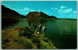 Fishing at Antelope Flaming Gorge Wyoming WY UNP Chrome Postcard G5 - £4.06 GBP