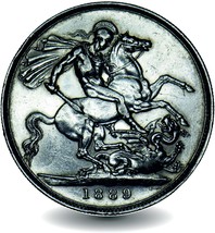 1889 Queen Victoria Silver Crown Coin - $185.00