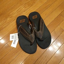 Size 12 - Skechers Surf Combers Sandals Flip Flops Thongs Leather -Free Shipping - £23.57 GBP