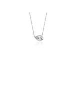 18K White,Yellow & Rose Gold  Pear Bezel set Diamond Necklace VS G/H - $913.85