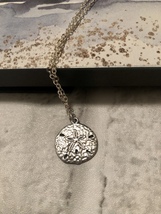 Silver Sand Dollar Charm Pendant with Silver Necklace Chain - £20.45 GBP