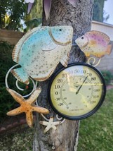 Coastal Sea Life Fish Thermometer, Wall/Fence Decoration, For Indoor/Out... - $26.09