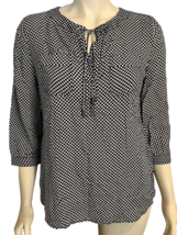 Stylus Women&#39;s 3/4 Sleeve Blouse Navy/White Small - $177.21 MXN