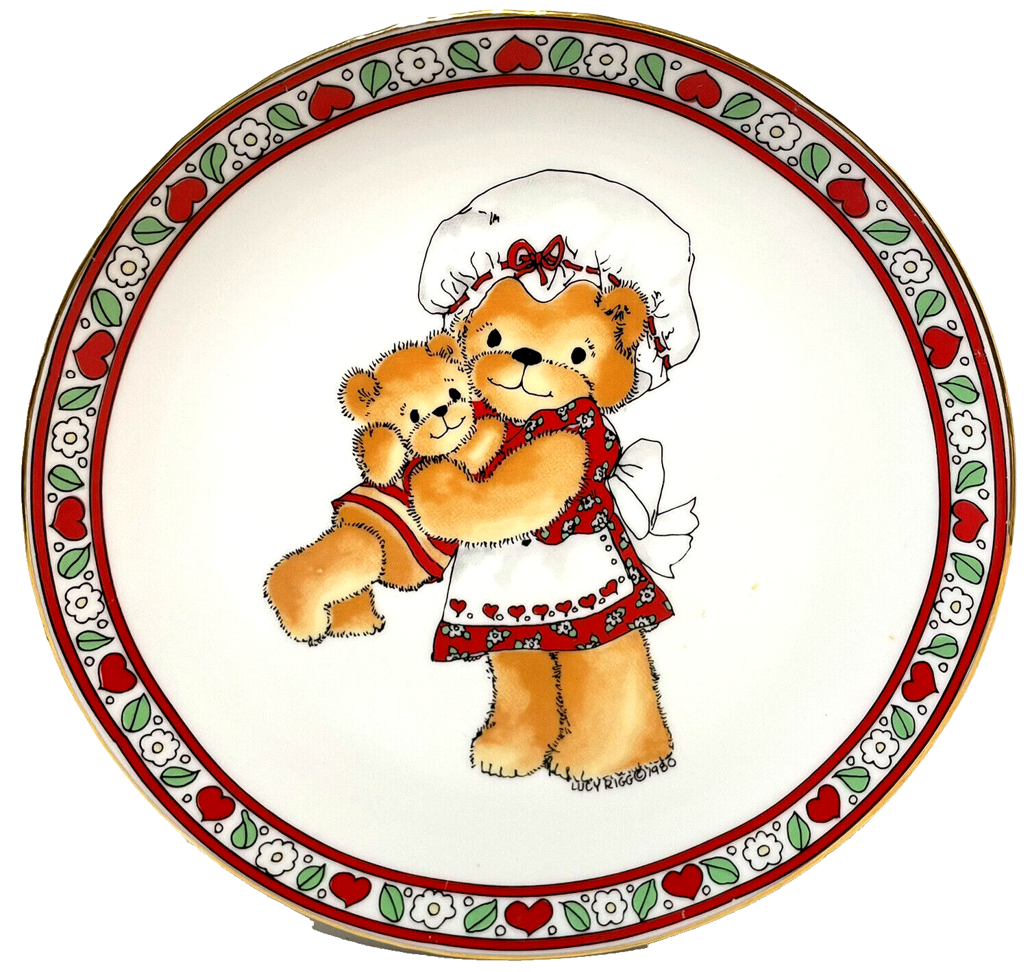 Vintage 1979 Enesco Lucy Rigg Porcelain Plate Lucy and Me Teddy Bears 7 in - $16.56
