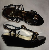 Stuart Weitzman Popup Sandal Soft Patent wedge shoes sz 36.5 US SZ 6 new - $167.02