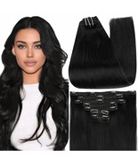 Full Shine Black Clip in Hair Extensions 24 Inch Remy Hair Extensions Cl... - $146.57
