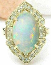 2Ct Oval Cut Fire Opal Diamond Halo Women&#39;s Engagement Ring 14K Yellow Gold Over - £81.85 GBP