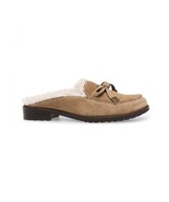 Anne Klein Womens 8 M Tan Leather Faux Fur Lined Slip On Mules PREOWNED FL2 - $53.57 CAD