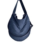 Recycled Denim Crossbody Bag: Handmade Jeans Purse with Adjustable Strap - $100.00