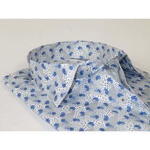 Men's EMILIO CERUTTI Sport Shirt 100% Cotton #EMC5 Multi Gray Floral image 2