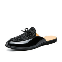Indoor Summer Men Shoes Carving Casual Loafers Moccasins Men Slip On Half Dress  - £44.12 GBP