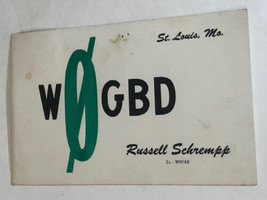 Vintage Ham Radio Card W0GBD St Louis Missouri 1962 - $4.94