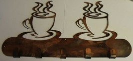 Coffee Mug Rack or Kitchen Tool Hanger - Metal Wall Art - Copper 21 3/4&quot;... - $754.86 MXN