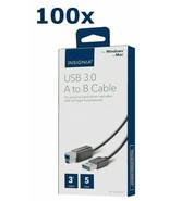 100x Insignia USB 3.0 Type A Male to B Male Cable 3&#39; for Printer Scanner... - £73.76 GBP