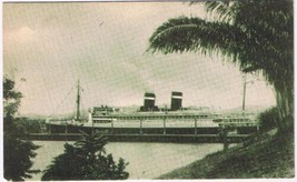 Transportation Postcard Panama Pacific Big 3 Ship Milaflores Lock Panama... - $7.25