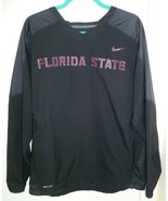 Nike Team DRI-FIT L/S Black V-Neck Pullover Men&#39;s Sz L Florida State Uni... - £23.29 GBP