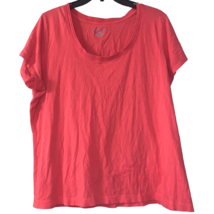 Avenue Size 18/20 T-Shirt Scoop Neck Short Sleeve Coral Pink 100% Pima C... - £8.96 GBP