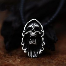 Mens Gothic Grim Reaper Skull Pendant Necklace Punk Retro Jewelry Chain 24&quot; Gift - £13.28 GBP