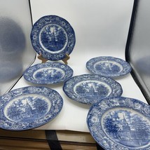 LIBERTY BLUE Independence Hall Ironstone Dinner Plates 9.75” Set Of 6 England - $64.35