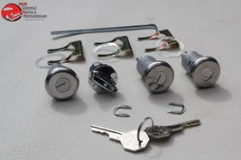 61-64 Chevy Ignition Door Trunk Lock Cylinders w Long Cyl OEM Octagon Head Keys - £43.19 GBP