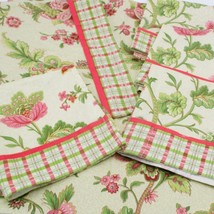 Waverly  Table Napkins Placemat  Fuscia Green Plaid lot of 6 - $371.66 MXN