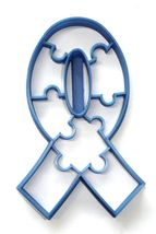 6x Autism Awareness Ribbon Fondant Cutter Cupcake Topper 1.75 IN USA FD4412 - £6.37 GBP