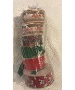 Vtg 6 mixed Rolls Floral Gift Tie Ribbon Velvet + Merry Christmas Design... - $33.46 CAD