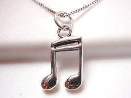 Musical Note Pendant 925 Sterling Silver Corona Sun Jewelry Eighth Note musician - £7.84 GBP