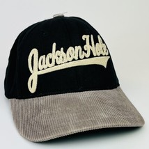 Jackson Hole WY Baseball Hat Cap Snapback Black Tan Corduroy American Ne... - £12.99 GBP